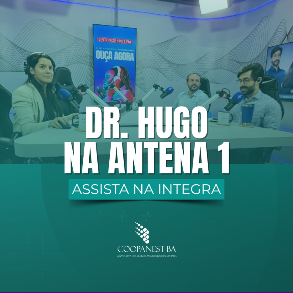 Presidente da Coopanest-BA, Dr. Hugo Dantas, concede entrevista à Rádio Antena 1